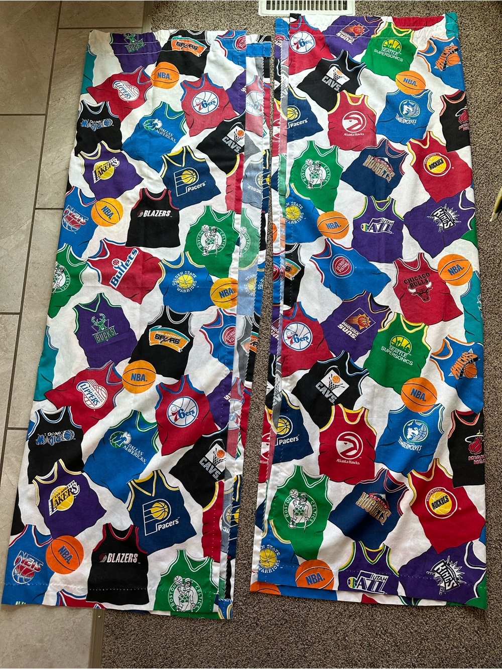 Vintage NBA Jersey Curtains Decorative